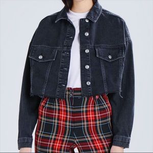 NWT Topshop Hacked Denim Jacket